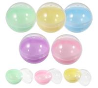 GARIOUANS 50 Palline Vuote Riempibili in Plastica Pp Trasparente Pastello da 50 Mm, Contenitori Tondi per Distributori Automatici di Giocattoli, Giochi Fai da Te e Bomboniere per Feste
