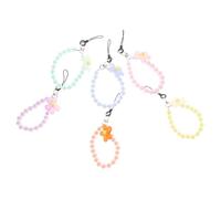 GARIOUANS 6 Pezzi Braccialetti da Polso con Perline per Smartphone Ciondoli Fiore Cinturino Leggero e Resistente per Telefono Portachiavi Decorativo per Donna per Sport e Viaggi