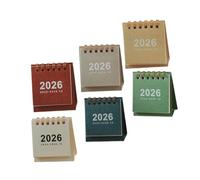 GARIOUANS 6 Pezzi Tavolo Mini Flip Mensile con Rilegatura Doppia Spirale Planner Annuale Portatile in Carta Resistente per Studio con Sezione Tracciamento Abitudini