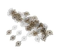 GARIOUANS 60 Pezzi Charm Connector Fiore Margherita in Lega di Zinco Doppio Foro Ciondoli Misti per Gioielli Te Accessori Leggeri per Bracciali Collane Orecchini e Portachiavi