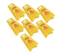 GARIOUANS 7 Miniature Dollhouse Wet Floor Signs Realistic Safety Warning Notices For Fairy Garden Decor And Educational Play