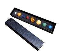 GARIOUANS 8 pezzi Pianeti in Minerale per Decorazione da Scrivania Collezione di Campioni Planetari con Finitura Raffinata Laccata per Casa e Ufficio Educativo