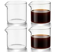 GARIOUANS Bricco per latte in vetro mini 110 ml, 4 pezzi, con beccuccio guida, per caffè e cappuccino, per ristoranti occidentali