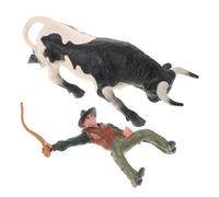 GARIOUANS Bullfighter Figurine Realistic Spanish Bull And Cowboy Model Small Desk Decoration With Detailed Bullfighting Craft Cultural Collectible Ornament For Home And Office