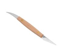 GARIOUANS Coltello da Scultura in Acciaio Inox Doppia Lama Curva e Dritta, Strumento per Modellare e Rifinire Ceramica e Argilla, Manico Ergonomico in Legno, per Artisti Ceramisti