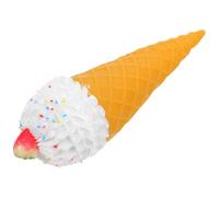 GARIOUANS Cono Gelato Riprodotto in Pvc Resistente alla Deformazione Design Realistico Bianco, Accessorio Scenico per Esposizioni Negozi e Oggetti Fotografia Decorativi