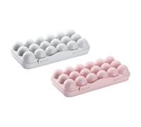 GARIOUANS Contenitore per Uova per Refrigeratore in PP Vassoio 18 Scomparti, Coperchio, per Cucina di Casa, 2 Pezzi
