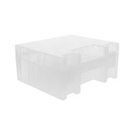 GARIOUANS Custodia per Batterie Aa Aaa a Bottone in Plastica Resistente, Organizzatore Portatile Chiusura Sicura, Piccolo Contenitore Maniglia Integrata per Uso Domestico da Viaggio