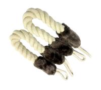 GARIOUANS Fermaporta in Cotone 2 Unitá Beige Resistente al Morso per Protezione Maniglia Porta e Finestra, per Evitare Chiusure Improvvise e Danni