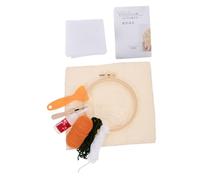 GARIOUANS Kit Punch Needle per Sottobicchieri in Legno Materiale DIY per Ricamo Manuale con Ago Colori Vivaci e Design Decorativo per Creazioni Fai da Te e Decorazioni Tavolo o Auto