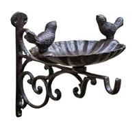 GARIOUANS Mangiatoia per Uccelli in Ghisa da Parete, Vasca Decorativa Resistente alla Ruggine per Giardino e Balcone, Mini Ciotola Multifunzione per Alimenti e Accessori