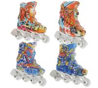 GARIOUANS Mini Scarpe Fingerboard per Dita Set 2 Paia di Pattini a Rotelle Giocattolo Compatto Design per Gioco da Scrivania e Attività Antistress per