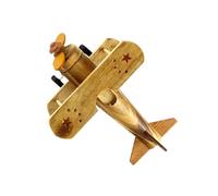 GARIOUANS Modello di Aeroplano in Legno Vintage Artigianale Decorazione da Tavolo per Casa Ufficio e Bar Mini Ornamento Creativo Richiama Tempi di Guerra