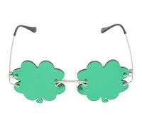 GARIOUANS Occhiali da Sole a Forma di Trifoglio per Festa di San Patrizio Accessori per Foto e Bomboniere Montatura Dorata Lenti Verdi per Eventi e Party a Tema Irlandese
