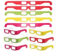 GARIOUANS Occhiali di Carta 3D a Diffrazione Arcobaleno a Forma di Cuore Set 20 Pezzi Colorati Pieghevoli per e Adulti Effetti Speciali Luminosi per Festival Concerti e Feste Serali