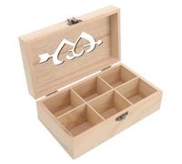 GARIOUANS Scatola da Cucito in Legno con Inciso Spilli Compatto e Portatile Contenitore Multifunzionale per Ago Bottoni e Accessori Regalo per Appassionati Cucito