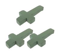 GARIOUANS Set 3 Blocchi di Schiuma Floreale Verde per Composizioni Funerarie, Base Portafiori Commemorativa Assorbente per Bouquet da Chiesa e Croce Cimiteriale, Supporto