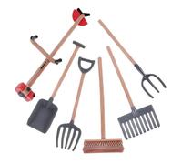 GARIOUANS Set 6 Pezzi Mini Attrezzi Agricoli in Pvc Resistente, Decorazioni per Tavolo di Sabbia, Accessori per Micro Paesaggi e Giochi di Fattoria Creativi