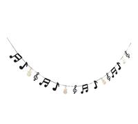 GARIOUANS Striscione da Festa Appeso Nota Musicale e Chitarra, Banner a Tema Musicale Scintillante per Decorazioni Feste di Compleanno e Matrimonio, Ghirlanda di Note Musicali per Eventi