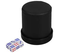 GARIOUANS Tazza per Dadi in Pelle Artificiale con Interno in Velluto e Coperchio Set Portadadi con Base e 6 Dadi Accessorio per Giochi da Tavolo Adatta per Riunioni Feste e Pub
