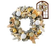 Garland Decor - Lighted Festive Christmas Wreath, Decorative Seasonal Accent for Holiday Mantle, Ideal for Home Wall, Winter Outdoor Display, Kitchen, and Indoor Activities