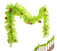 Garland Di Natale - 2,7 M Decorazione Di Pino Realistico, Corona Di Verdura Artificiale, Ghirlanda Di Vacanze Resistente Ai UV con Bacche | Scale Esterne Interne Cappotto