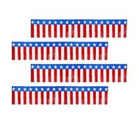 Garlandia di frange in lamina di alluminio, striscione in alluminio | 4 luglio sfilata di alluminio Full Garland Fringe,4x decorazione celebrazione sfondo blu bianco rosso po