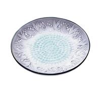 Garlic Grater Plate - Ceramic Embossed + Kitchen Grinding Tool | Small Press Vegetable Grater With Non-Slip Base | 13x13x1.8cm, 182g, For Ginger Garlic Carrot Cheese Chocolate Wasabi Daikon Home Picni