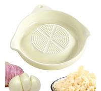 Garlic Grater Plate - Ceramic Ginger Grinder and Shredder Gadget, Puree Paste Pureeing Dish | Manual Food Prep Surfacee for Kitchen Cooking Catering Restaurant
