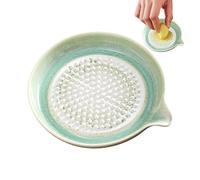 Garlic Grater Plate | Ceramic Handmade Gradient Glaze Kitchen Tool,Garlic Grater Decorative Mincer | for Home Kitchen Chocolate Onion Lemon Fruits Vegetable Meal Prep
