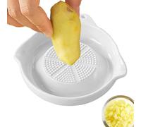 Garlic Grater Plate - Ginger Shredding Plate | Multi-functional Ceramic Grater | Porcelain Graters 5.38 Inch, for Kitchen Cooking Food Prep Catering Restaurant, Garlic Ginger Turmeric Onion Cheese Gri