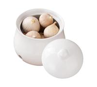 Garlic Keeper - Ceramic 11,4 x 9,5 cm | Porta vasetti con deposito di e garlic | Cucina sala da pranzo ristorante pantry pantry cipolle uso culinario