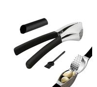 Garlic Press Set | Heavy-Duty Easy-Squeeze Gadget | Stainless Steel Garlic Presser Crushing Tool, Kitchen Utensils & Gadgets For Restaurant Picnic Cooking Preparation Barbecue Camping Meal Prep