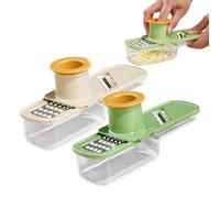 Garlic Slicer - Kitchen Vegetable Grinder, 2 pezzi Mini Garlic Grinder with Container, Stainless Steel Blade | Hand Guard Potato Slicer for Ginger, Lemon, Onion, Carrot, Meal Prep Kitchen Use