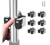 GARLWOLEX Broom Holder Wall Mount 6 Pack Heavy Duty Broom Hooks Bulk SpaceSaving Broom Rack for Garage Kitchen Closet Orga