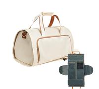 Garment Bag Duffle - 2 in 1 Large Suit Bag, Suit Carrier Bag | Carry on Convertible Duffle Garment Bags, Convertible Leather Garment Bag, Hangs Suitcase Suit Business Travelling Bag for Men Women