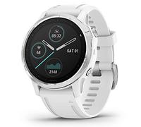Garmin 010-02159-00 Fenix 6 Smartwatch Multisport con misurazione della frequenza cardiaca al polso, Impermeabile, Display da 1,3 ", Lunga durata della batteria, Pagamento senza contatto, Bianco con Ghiera Silver, 42 mm