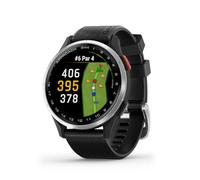 Garmin Approach® S44, Essential Golf GPS Smartwatch, display AMOLED, funzioni in corso, lunetta in alluminio argento con cinturino in silicone nero