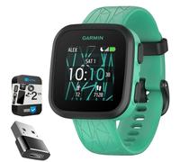 Garmin Bounce Kids Smartwatch bidirezionale SMS e messaggi vocali, Green Burst 010-02448-02 | Modello partner ufficiale USA | Pacchetto con 2 anni di protezione avanzata CPS e adattatore convertitore