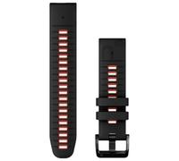 Garmin - Bracciale di ricambio - Bracelet QuickFit 22mm Silicone Noir / Rouge feu in Silicone - Nero