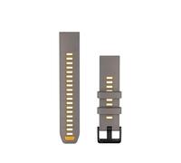 Garmin Cinturino 22mm, Quick Release, Silicone, Silver Grey/DakotaYellow | Sostituzione del cinturino semplice e veloce, Vestibilità sicura e affidabile, Comfort per l'utilizzo quotidiano
