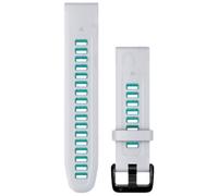 Garmin - Cinturino di ricambio - Bracelet QuickFit 20mm Silicone Blanc / Vert d'eau in Silicone - Bianco