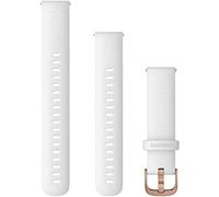 Garmin Cinturino Originale, 18mm, Sgancio rapido, Silicone, White & Rose Gold