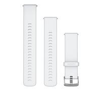 Garmin Cinturino Originale, 20mm, Sgancio rapido, Silicone, Whitestone & Passivated