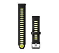 Garmin Cinturino Originale Forerunner 255S, 265S, Venu 3S, 2S, vivoactive 4S e vivomove 3S, 18mm, Sgancio rapido, Silicone, Black & Amp Yellow (stile Forerunner 265S)