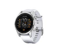 Orologio smartwatch Garmin epix Pro (Gen 2) edizione standard 42 mm argento con cinturino bianco