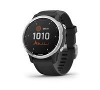 Garmin fēnix 6 Solar, 42mm Silver con Cinturino Nero - GPS Smartwatch con Ricarica Solare, Display a Colori, App Multisport, Bussola, Barometro e Altimetro