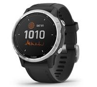 Garmin fēnix 6 Solar, 42mm Silver con Cinturino Nero - GPS Smartwatch con Ricarica Solare, Display a Colori, App Multisport, Bussola, Barometro e Altimetro
