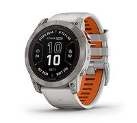 Garmin fēnix 7X Pro Sapphire Solar, smartwatch GPS multisport, torcia integrata, capacità di ricarica solare, grigio nebbia/arancione ambra