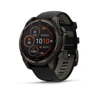 Garmin fēnix® 8 - 47 mm Solare, AMOLED, Zaffiro, Premium Multisport GPS Smartwatch, lunga durata della batteria, Dive-rated, torcia LED integrata, grigio carbonio DLC titanio con cinturino grigio